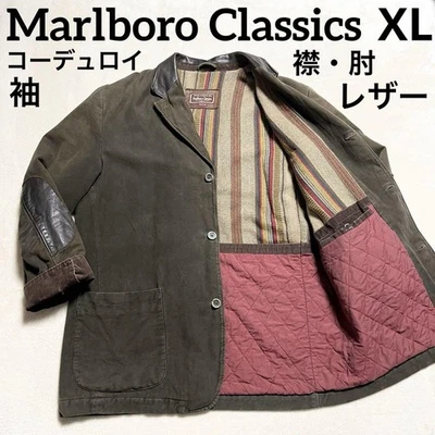 Marlboro Classics Duck Jacket Collar Elbow Leather Brown Men's Outerwear Size XL - Image 1 of 4