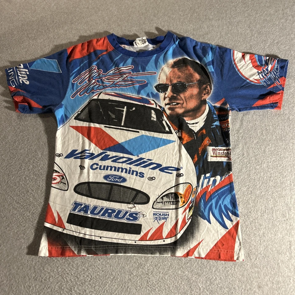 Camisa gráfica vintage anos 90 Chase Authentics NASCAR Mark Martin AOP - masculina grande G - Imagem 1 de 4