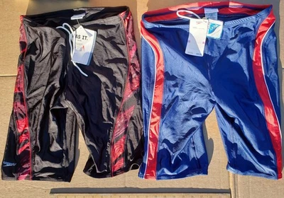 Speedo Racing Mens Jammer Swim Shorts Size 38 Training Vintage 2004ish NOS 2 Lot - Image 1 of 4