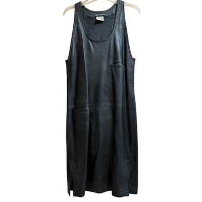 Vestido Mario Valentino Talla 44 Cuero Negro Sin Mangas Foto 1 de 4
