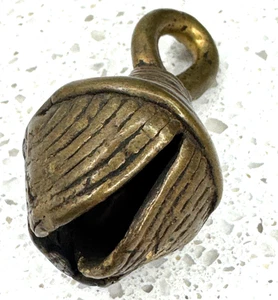 Yoruba Brass Cast Bell Nigeria 1.75 inch Shaworo Chaworo Chawori  Ifa Oshun VTG - Picture 1 of 2