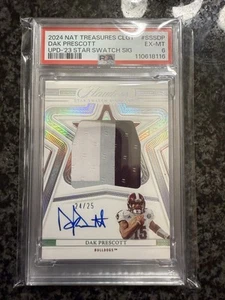 2023 Panini Flawless Star Swatch Dak Prescott Auto #/25 Miss State Legend PSA 6 - Picture 1 of 2