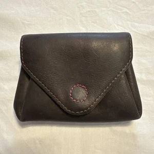 Roba Bianca Marrone Scuro Vera Pelle Portamonete Portafoglio Porta Carte - Foto 1 di 15