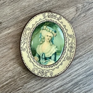 Arte de pared lateral de terciopelo victoriano Madame Lamballe miniatura de celuloide VIGEE LE BRUN - Imagen 1 de 5