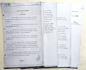 NELSON EDDY 1959 Last Will and Testament (18pp) & 1964 Codicil (2pp) COPY - Bild 1 von 2