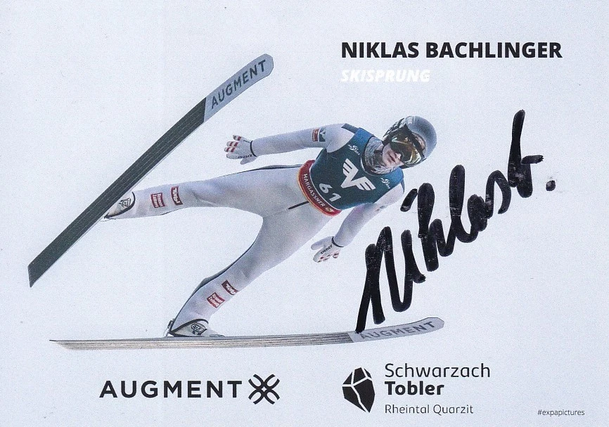 Niklas BACHLINGER, Österreich, Gold Jun.-WM 2021 Skispringen, Original-Autogramm - Bild 1 von 1