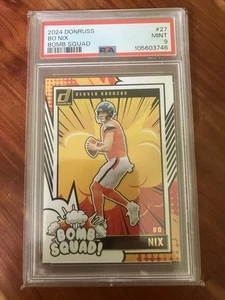 Broncos Bo Nix Donruss Bomb Squad PSA 9 - Picture 1 of 2