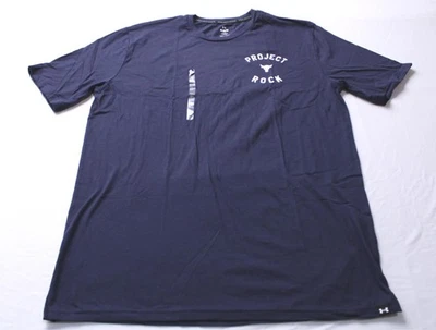 Camiseta Under Armour Project Rock para hombre S/S NC3 Midnight azul marino/blanco mediana nueva con etiquetas Foto 1 de 4