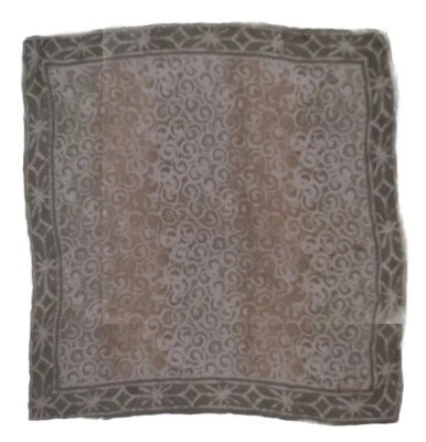 ELLEN TRACY 设计师棕色豹纹方形丝绸围巾 20 英寸 x 20 英寸 - 快速发货 — 第 1/4 张图片