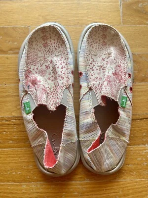 New Never Worn Sanuk Sidewalk Surfer Scribble II Flat Multicolor Size 6 - Image 1 of 4