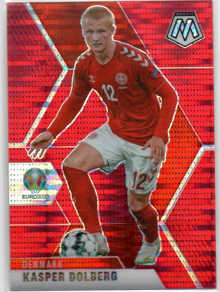 2020-21  Panini Mosaic UEFA Euro RED PULSAR #39 Kasper Dolberg DENMARK 49 - Image 1 of 1