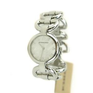 BURBERRY BU5400: Silver, Stainless Steel "Nova Check" & Logo Quartz Watch (nr)
