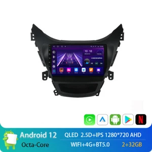 9"2+32 Android 12 Car Stereo Radio for 2011-14 Hyundai Elantra Avante GPS NAV BT - Picture 1 of 8