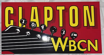 Vintage RED Eric Clapton Bumper Sticker WBCN Radio Station 104.1 Boston 1992 - Image 1 of 2