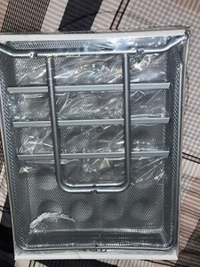 New in box Ikea Dokument Holder 3-Tier Letter Tray Nickel Finish 601.532.50 - Picture 1 of 4