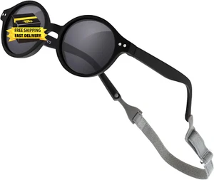 Gafas de sol para bebé con correa polarizadas flexibles UV400 para bebé niño niño niño niña - Imagen 1 de 5