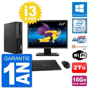 PC LENOVO M910s SFF Bildschirm 22 " Intel i3-6100 RAM 16Go Scheibe 2To Windows - Bild 1 von 8