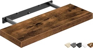 Floating Shelf, 16 Inch, Rustic Brown for Wall, Bathroom, Kitchen, Bedroom - Picture 1 of 11