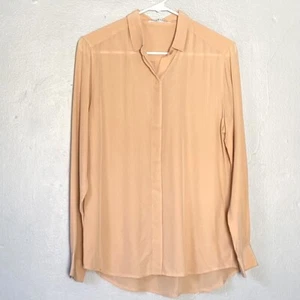 Everlane Top Damen Small The Clean Seidenrouge rosa Bluse Knopfleiste NEU - Bild 1 von 6