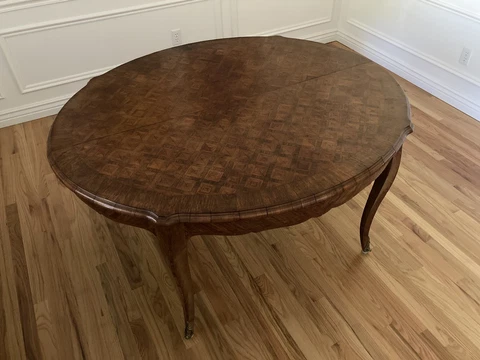 Louis XV French Style 144” Dining Table. 3 Leaves. Italian Provenance w/receipt Cover