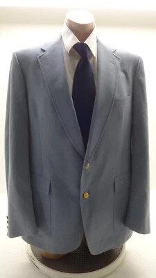 Austin Reed Hombre Sólido Azul Botones Oro Traje de Dos Chaqueta Americana 42L - Imagen 1 de 4