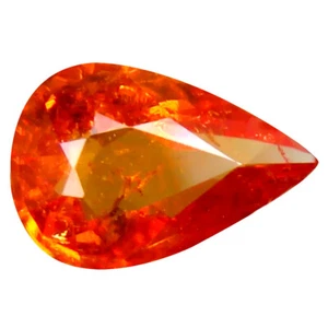 1.23 ct Pleasant Pear Cut (9 x 6 mm) Namibia Fanta Orange Spessartine Gemstone - Picture 1 of 2