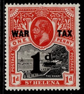 ST. HELENA GV SG88, 1d + 1d black & carmine-red, M MINT. - Picture 1 of 1