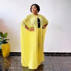3Pcs African Abaya Chiffon Kimono Long Dress Vest Pant Set Women Kaftan Outfits