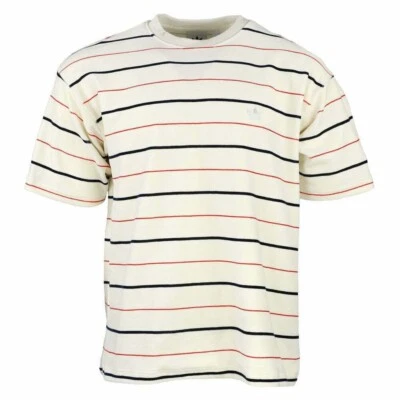 Camiseta deportiva de terciopelo de manga corta Adidas para hombre, rayas blancas, rojas y azules Foto 1 de 2