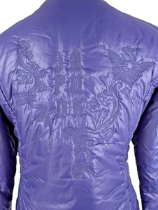 Diesel Rising Sun Vintage Womens Blue Moto Jacket Quilted Size M Dragon Asia - Picture 1 of 13