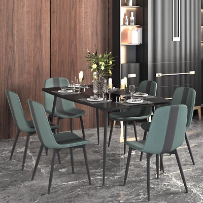 Mondeer Dining Room Sets Dining Table and 4/6 Upholstered Chairs with Metal Legs - Image 1 of 4