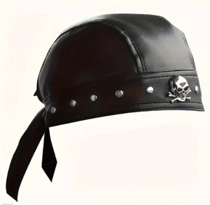 Gorra Calavera Ajustable Motociclista Cuero Gorra Ciclismo Bandana Nueva - Imagen 1 de 6