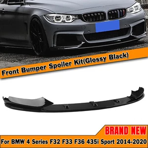 Front Bumper Spoiler For 2014-20 BMW F32 F33 F36 4 Series M Sport Glossy BLK GA - Imagen 1 de 12