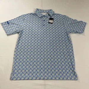 NWT Ahead Sz S LIV Golf Polo Shirt Embroidered Canal Blue Performance GF43 - Picture 1 of 15