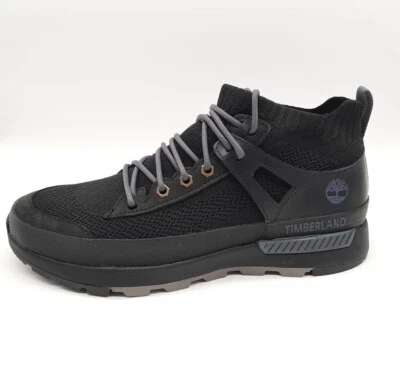 Timberland Trail Trekker Knit Mid Herren Sneaker Schwarz Leder 43-46 ReBOTL Neu!