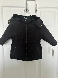 Starting Out Unisex Faux Fur Hooded Coat, Black, 6 Months, NWT, Baby Boy/Girl - Picture 1 of 2