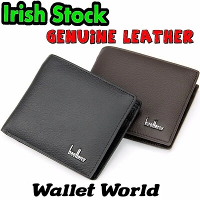 Genuine Leather Wallet Men Men's Notes Perfect Gift Black Brown Coin  - Image 1 of 4