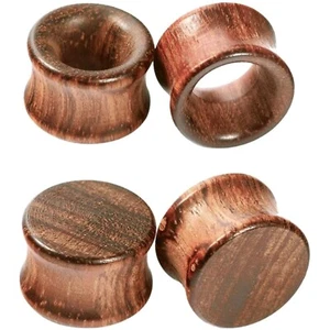 Ohr Plug Holz Set 2 Paar Flesh Tunnel Double Flared Piercing Schmuck 8-20mm - Bild 1 von 8