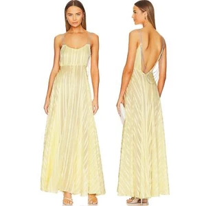 LoveShackFancy Darralis Maxi Dress Soft Yellow Size 6 - Picture 1 of 10