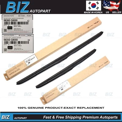 Genuine Front Wiper Blades LH & RH for 2017-2025 Genesis Hyundai Kia 98360-G8000 - Image 1 of 3