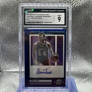 21-22 Contenders Optic Jerry West Blue Prizm Legendary Auto  /75  CGC 9 Auto 10 - Picture 1 of 2