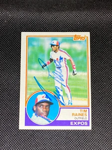 Tim Rock Raines Montreal Expos HOF Signed Auto 1983 Topps #595 ~ COA - Picture 1 of 3