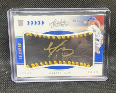 DUSTIN MAY 2020 Absolute Baseball ROOKIE Sweet Spot Auto Black /25 DODGERS AD - Image 1 of 2