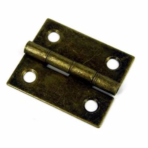 KLEIN, SCHARNIERE ANTIK PLATTIERT 38 x32 mm SCHMUCK & ZIGARRENKISTE SCHARNIERBESCHLÄGE x 4 - Bild 1 von 2