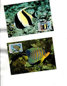 Maldives MAXI CARDS FDC WWF Set of 4 Sc#1185,1186,1187,1189 Fish - Picture 1 of 4