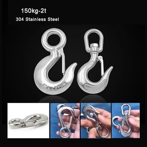 Lifting Clevis Sling Hook With Latch, Swivel Lifting Hook, 150kg-2t Cargo Hook - Picture 1 of 8