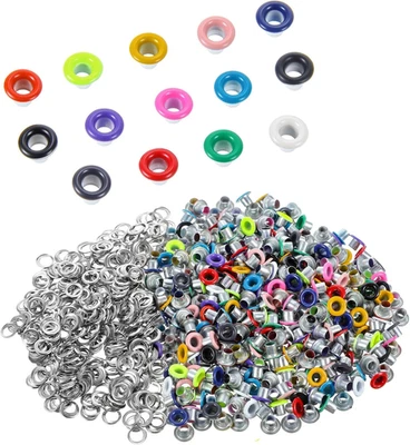 210 PIEZAS Ojales y ojales de metal de 3 mm, ojales redondos de colores para manualidades en papel, S Foto 1 de 4