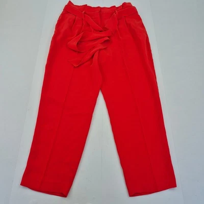 BODEN Trousers 12R Red Women's 100% Polyester Casual Paperbag Waist - Image 1 of 4