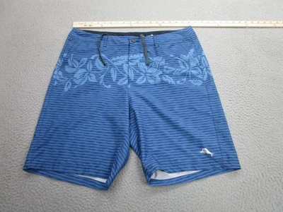 Tommy Bahama Pantalones Cortos Para Hombres 36 Azul Hibisco Bañador Elastizado Marlin Logo Forrado Foto 1 de 4