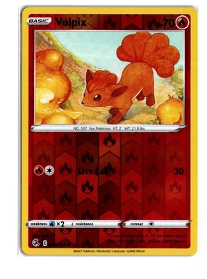 Vulpix 028/264 Reverse Holo - SWSH08: Fusion Strike - NM - Image 1 of 2